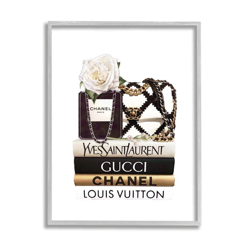 Stupell Industries Elegant Glam Fashion Floral Bag on Bookstack by Ros  Ruseva Framed Abstract Wall Art Print 24 in. x 30 in. af-243_fr_24x30 - The  Home Depot