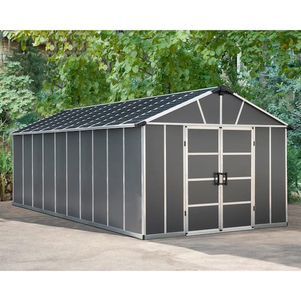 Yukon 11 ft. W x 21 ft D. Resin Plastic Outdoor Garden Storage Shed (229.8 sq. ft.) in Dark Gray