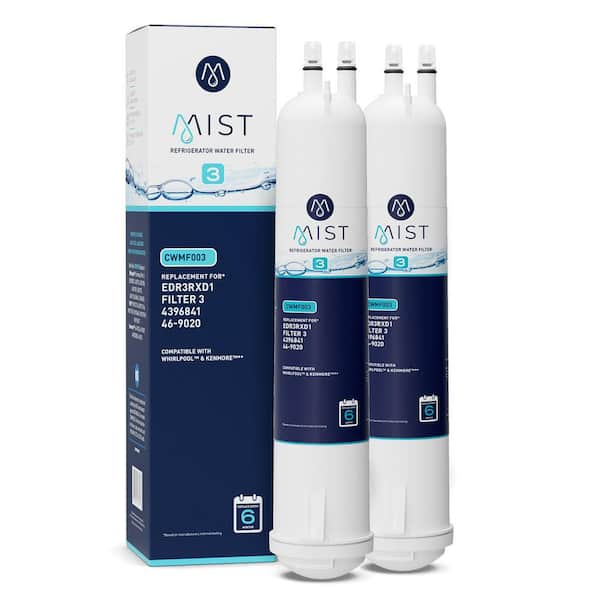 Mist 4396841 Refrigerator Water Filter Replacement for Every Drop Filter 3, EDR3RXD1, 4396841, Kenmore 46-9083 (2-Pack)