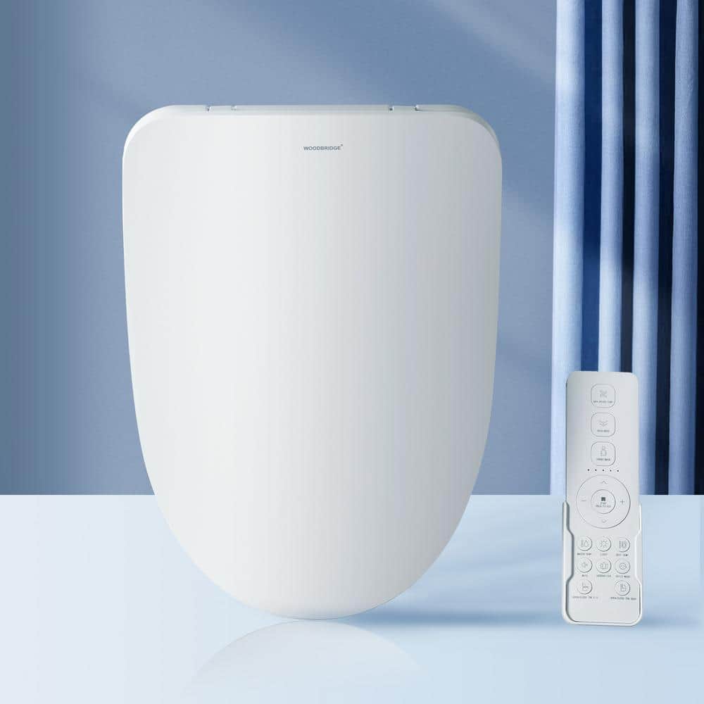 White Elongated Electric Smart Bidet Seat with Heated Features