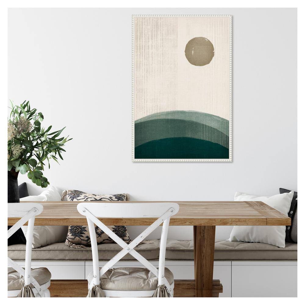 The Rusty Sun Abstract Canvas Art with White Floater Frame, 23 x 33 inches