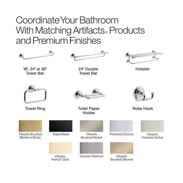 KOHLER Artifacts 18 in. Towel Bar in Polished Chrome K-72567-CP