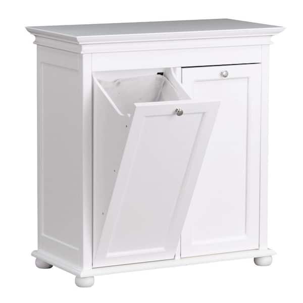 Home Decorators Collection Hampton Harbor 35 in. Double Tilt-Out Hamper in White