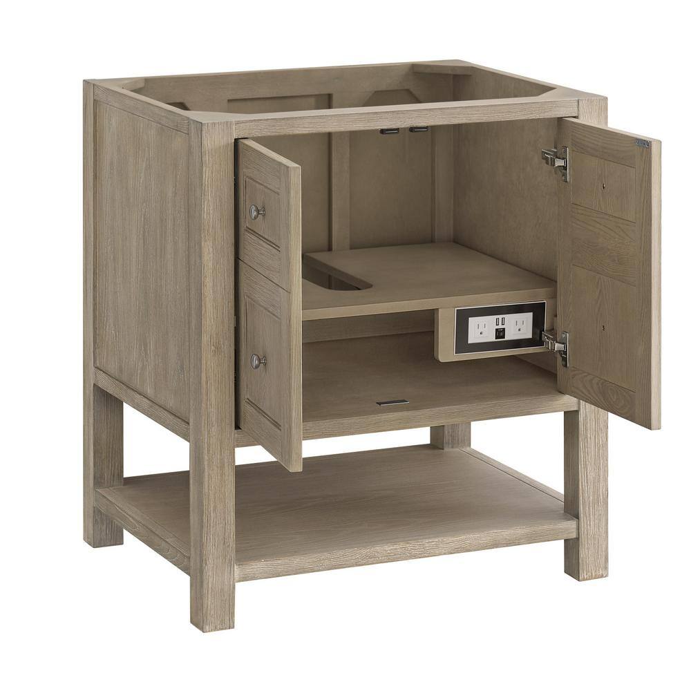 Breckenridge 29.88 in. W x 23.38 in. D x 33.0 in. H Single Bath Vanity Cabinet without Top in Whitewashed Oak