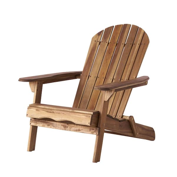 Zeus & Ruta Wood Adirondack Patio Chair Bench Perfect in Nature Wood for Lounging and Relaxing Outdoors