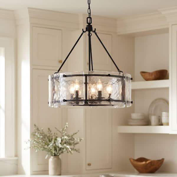 Quoizel Fortress 5-Light Earth Black Shaded Pendant FTS2821EK