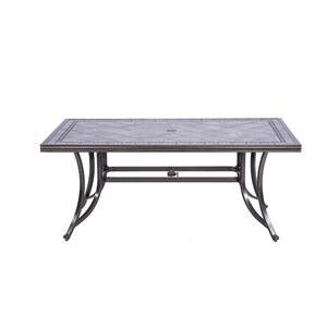 Outdoor 68 in.' Heavy-Duty Aluminum Frame Contemporary Rectangle Porcelain-Top Design Handmade Dining Table