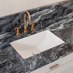 Los Flexi 24 in. Rectangle Undermount Bathroom Sink Glossy White ...