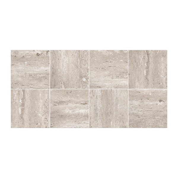 0.12 in. x 0.8 ft. x 1.6 ft. Gray Clay Composite Flexible Stone Travertine Wall Tile Decorative Wall Paneling (10-Pack)