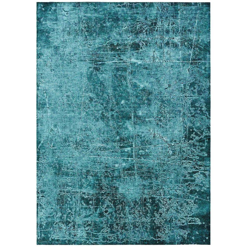 Teal 5 ft. x 8 ft. Woven Abstract Rectangle Indoor/Outdoor Area Rug price history on PriceWatchPro