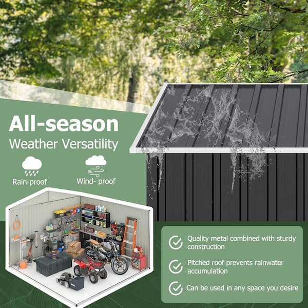 AirWire 10 ft. W x 10 ft. D Metal Storage Outdoor Shed with and