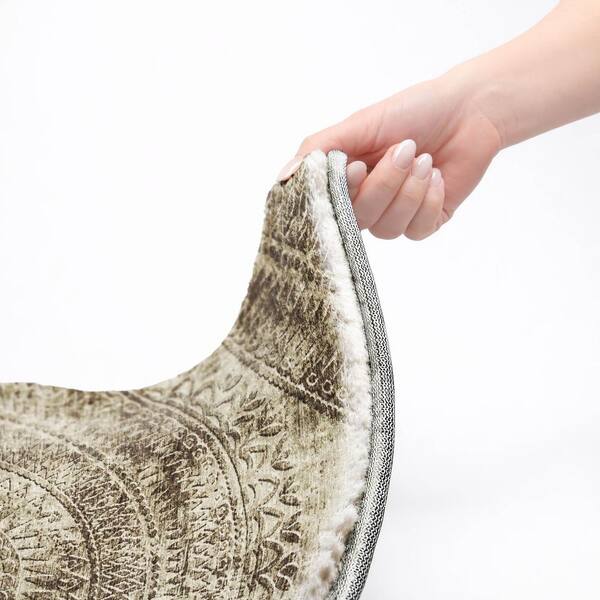 Dream Shag Premium Machine Washable Abstract ADS113 Brown 10 ft. x 14 ft. Area Rug