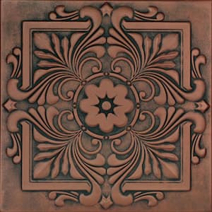 Victorian Antique Copper Orange 1.6 ft. x 1.6 ft. Decorative Foam Glue Up Ceiling Tile (21.6 sq. ft./case)