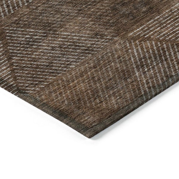 Chantille Machine Washable Indoor/Outdoor Abstract ACN777 Brown 1 ft. 8 in. x 2 ft. 6 in. Area Rug