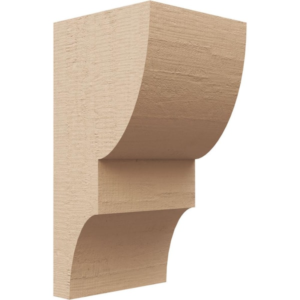 Ekena Millwork 5 in. x 10 in. x 5 in. Series 2 Wide Ridgewood Rough Cedar Woodgrain Timberthane Polyurethane Corbel, Primed Tan