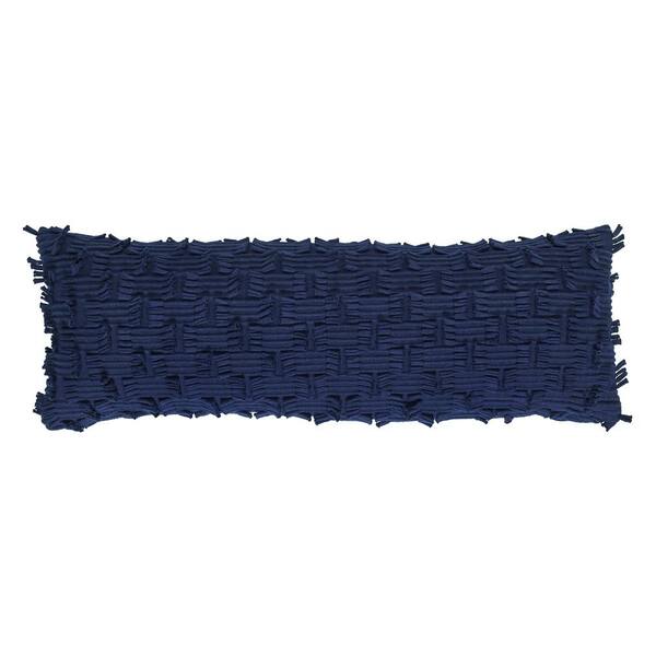 Better Trends Agnes Collection Navy 100% Cotton 12 in. x 36 in. Rectangle  Decorative Pillows DEAGN1236NV - The Home Depot