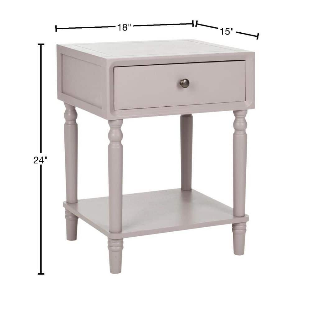 Transitional Siobhan White Pine 1-Drawer End Table