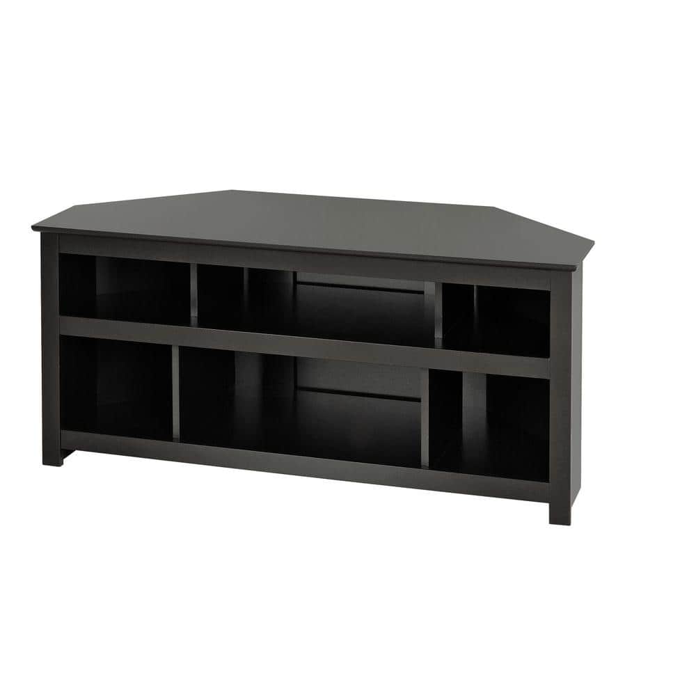 Black Corner TV Stand with Cabinet and Storage