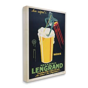 "Vintage Brasserie Lengrand European Frog Beer" by Marcus Jules Unframed Drink Canvas Wall Art Print 16 in. x 20 in.
