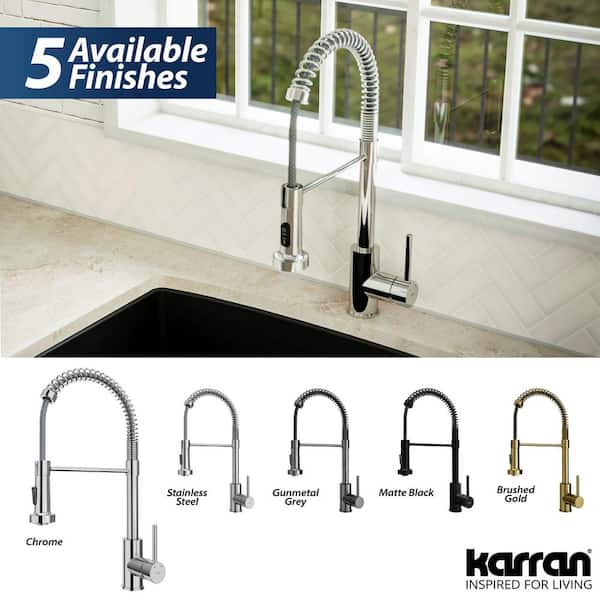Karran Kadira Single Handle Pull-Down Sprayer Kitchen Faucet in
