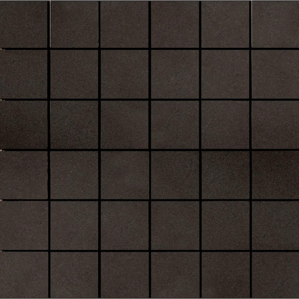 Emser Perspective Pure Charcoal 11.81 in. x 11.81 in. x 10mm Porcelain Mesh-Mounted Mosaic Tile