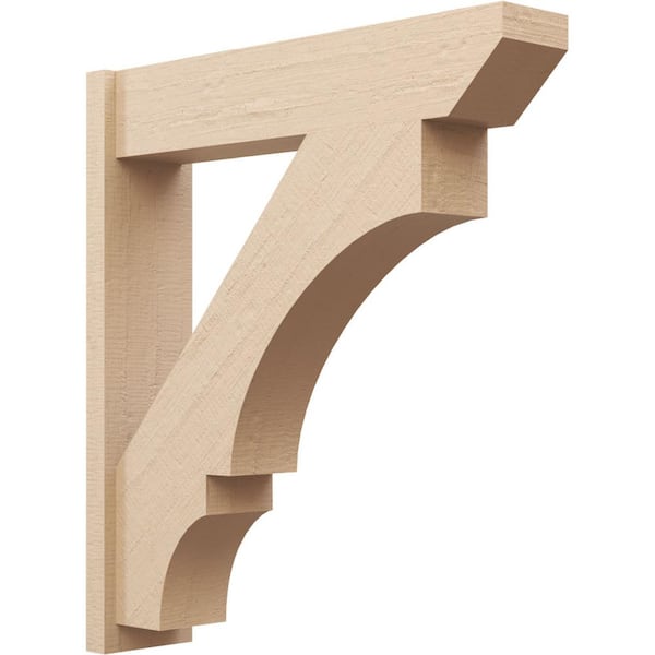 Ekena Millwork 8 in. x 40 in. x 36 in. Balboa Slat Rough Cedar Woodgrain Timberthane Polyurethane Outlooker, Primed Tan