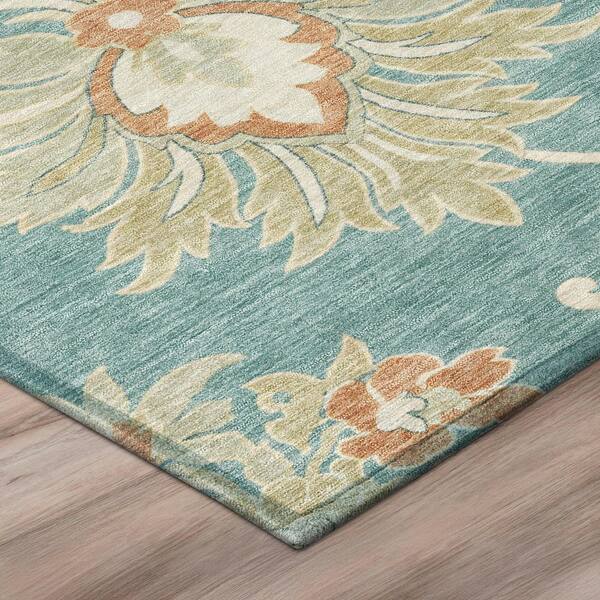 Chantille Machine Washable Indoor/Outdoor Abstract ACN3133 Teal 2 ft. x 7 ft. Runner Rug