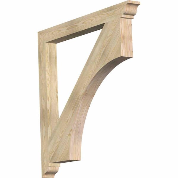 Ekena Millwork 4 in. x 44 in. x 44 in. Douglas Fir Westlake Traditional Rough Sawn Bracket