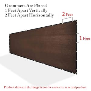 5 ft. x 50 ft. Heavy-Duty PLUS Brown Privacy Fence Screen Mesh Fabric with Extra-Reinforced Grommets for Garden Fence