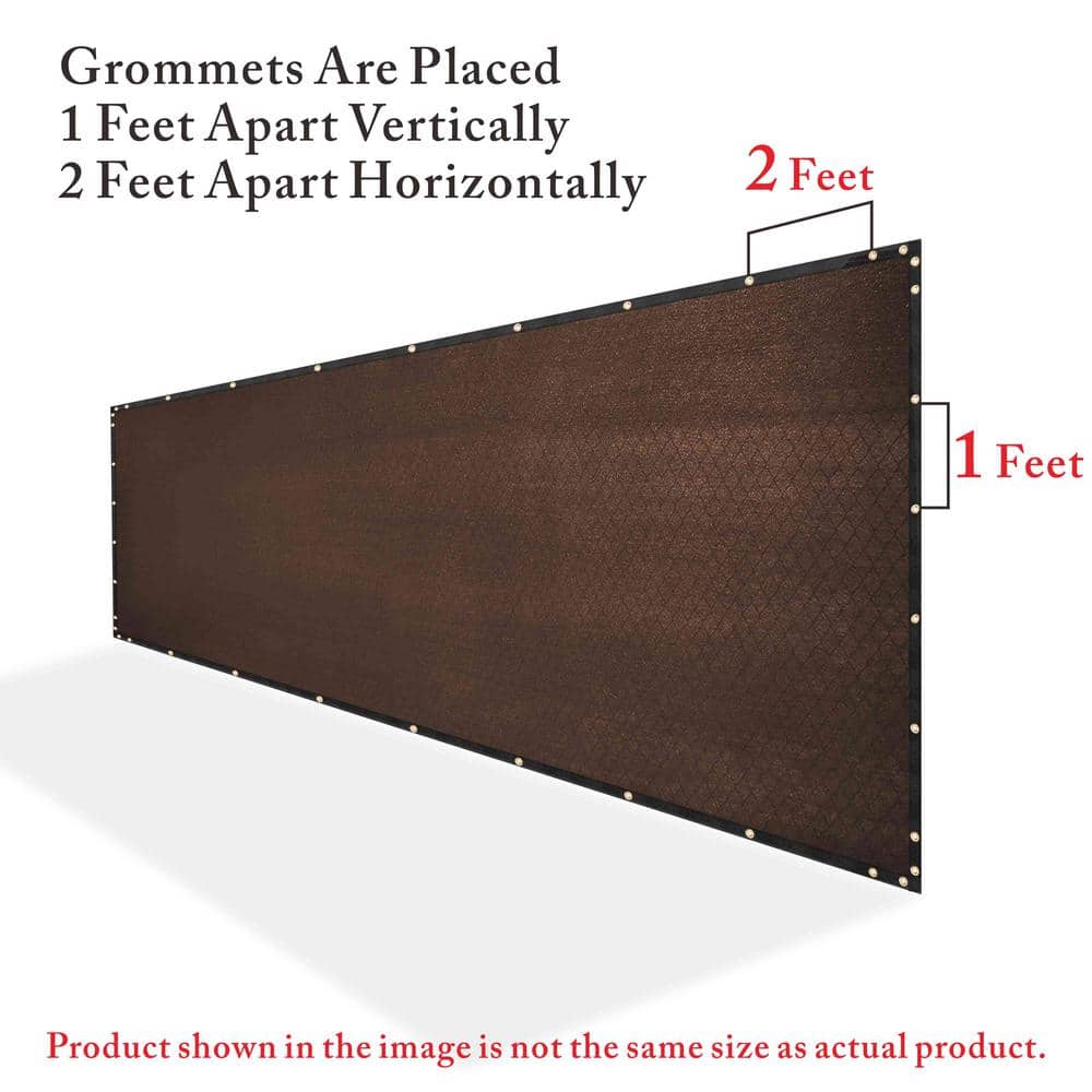 6' x 12' Brown High-Density Polyethylene Privacy Fence Screen
