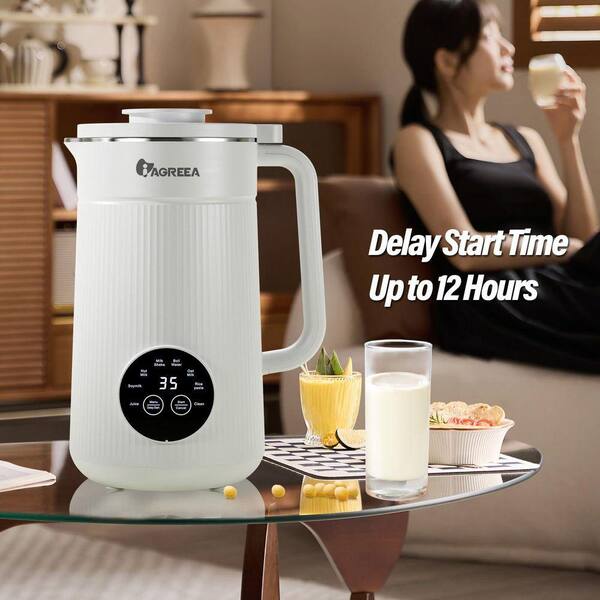 JFVKAF 8-in-1 Nut Milk Maker Machine 35oz Soy Oat Plant-Based