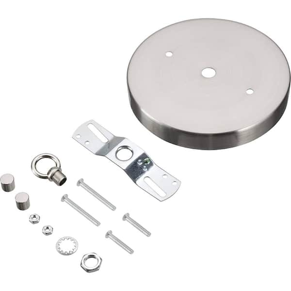Unbranded 4-3/4 in. Dia with Collar Loop and 7/16 in. Center Hole, Brushed Nickel Finish, Chandelier Fixture Canopy Kit