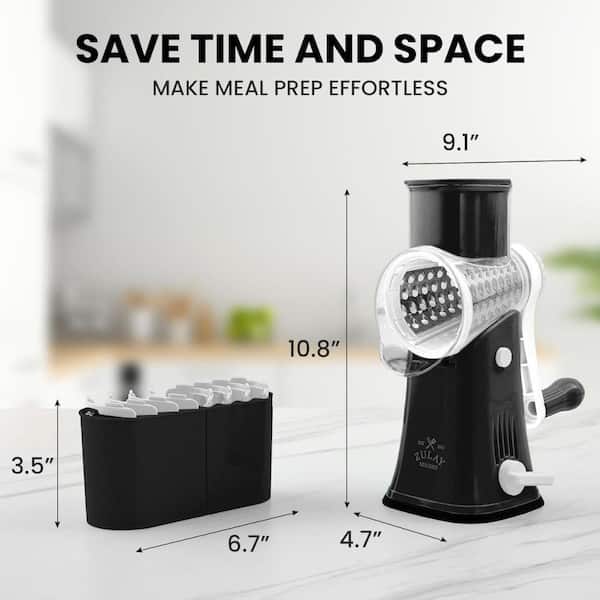 Zulay Kitchen Rotary Cheese Grater with 5 Interchangeable