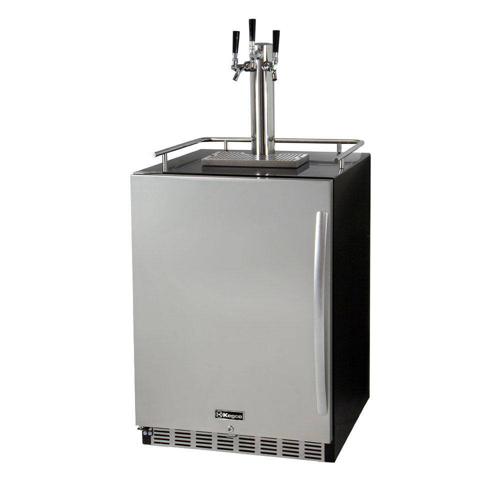 Kegco Digital Undercounter Full Size Beer Keg Dispenser with XCLUSIVE Triple Tap Premium Direct