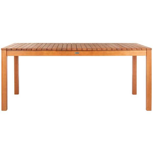 SAFAVIEH Marson Light Brown Eucalyptus Wood Outdoor Expandable Dining Table