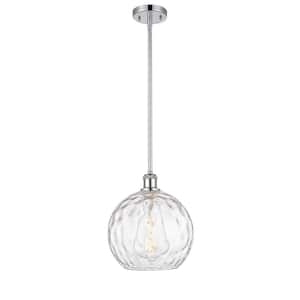 Athens Water Glass 60-Watt 1 Light Polished Chrome Shaded Mini Pendant Light with Clear glass Clear Glass Shade