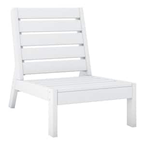 Birchwood Outdoor Patio Deep Seating HDPE Armless Lounge Chair in White