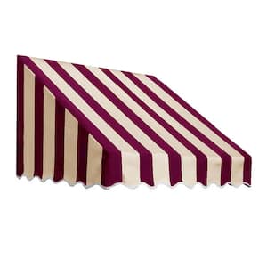 4.38 ft. Wide San Francisco Window/Entry Fixed Awning (16 in. H x 30 in. D) Burgundy/Tan