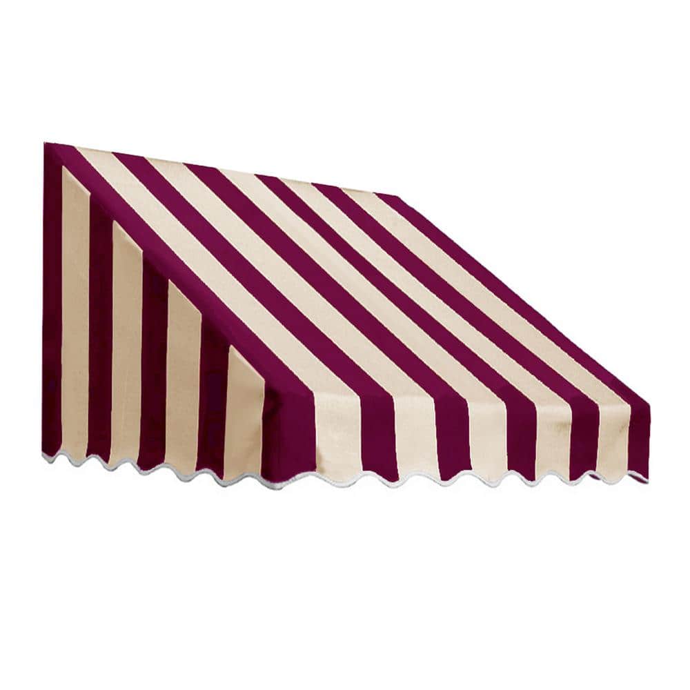 3.38 ft. San Francisco Fixed Awning 40.5 in. W x 24 in. H x 36 in. D Acrylic Fabric in Burgundy/Tan Stripe price history on PriceWatchPro