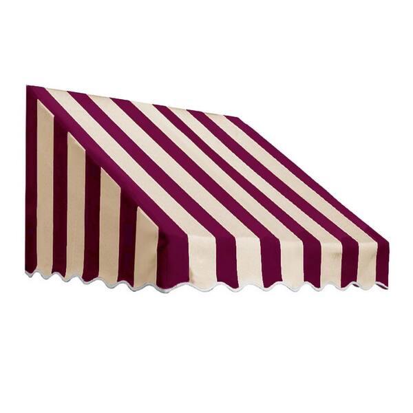 AWNTECH 6.38 ft. Wide San Francisco Window/Entry Fixed Awning (44 in. H x 36 in. D) Burgundy/Tan