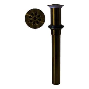 Rapid Draining Crowned Grid Bathroom Sink Drain Assembly without Overflow Holes - Exposed, Oil Rubbed Bronze