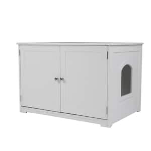 White Kitty Loo Litter Bench Box Cover