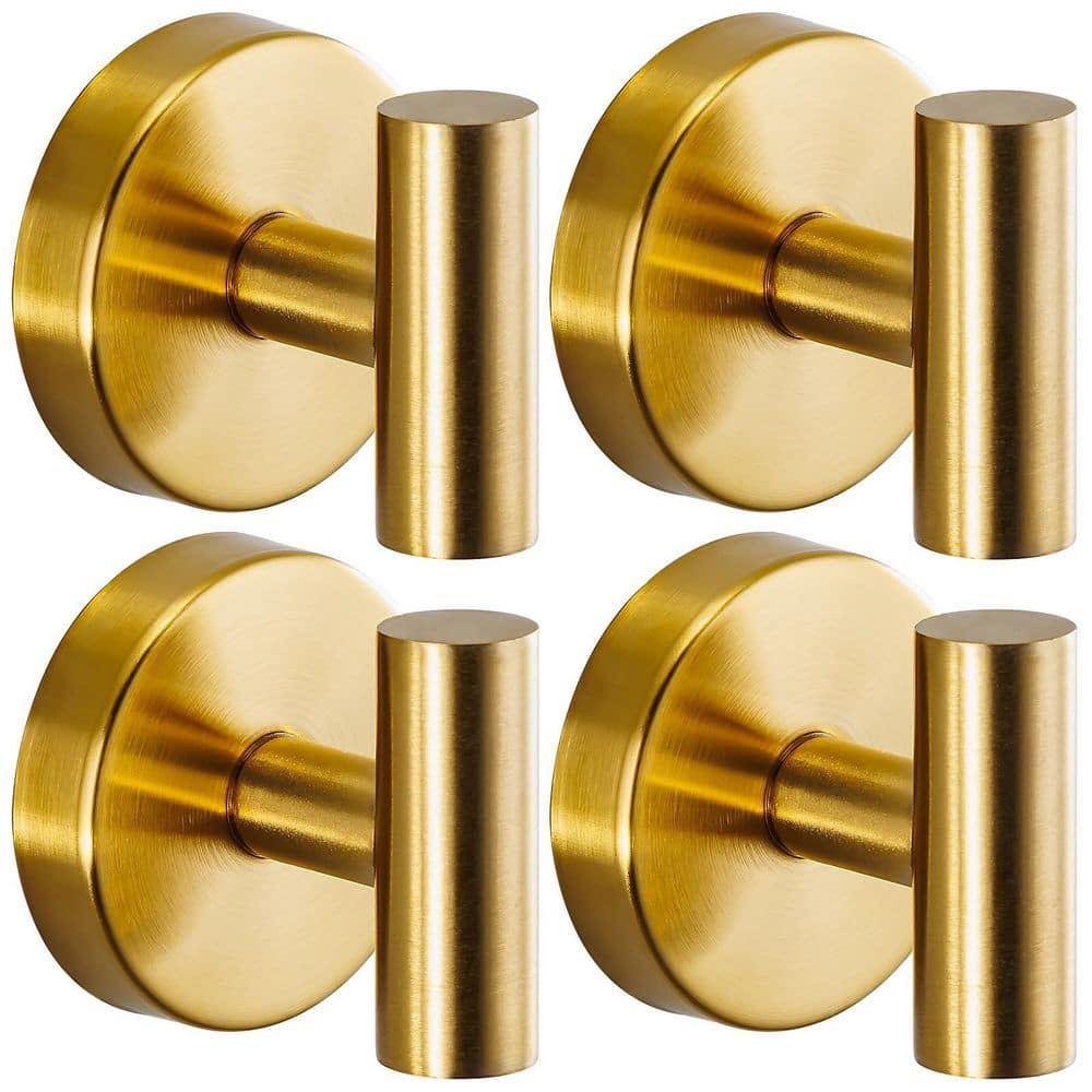 4-Piece Suction Cup Hooks, Bathroom Reusable Hooks for Shower, No-Drill Mounting on Glass, Mirrors, in Brushed Gold price history on PriceWatchPro