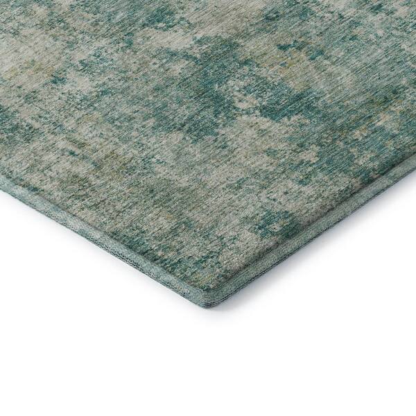 Mayfield Premium Machine Washable Abstract AMF2061 Teal 2 ft. x 3 ft. Accent Rug