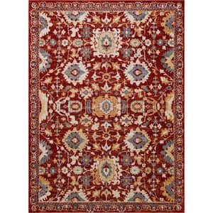 Norwood Red 1 ft. 9 in. x 3 ft. Traditional Ornamental Agra Area Rug