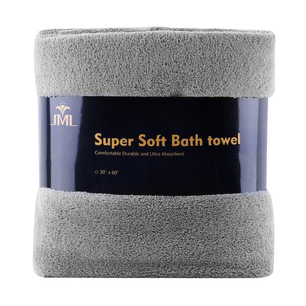 JML Bath Towels (2 Pack, 30x60), White Fleece Bath Towel, Luxury