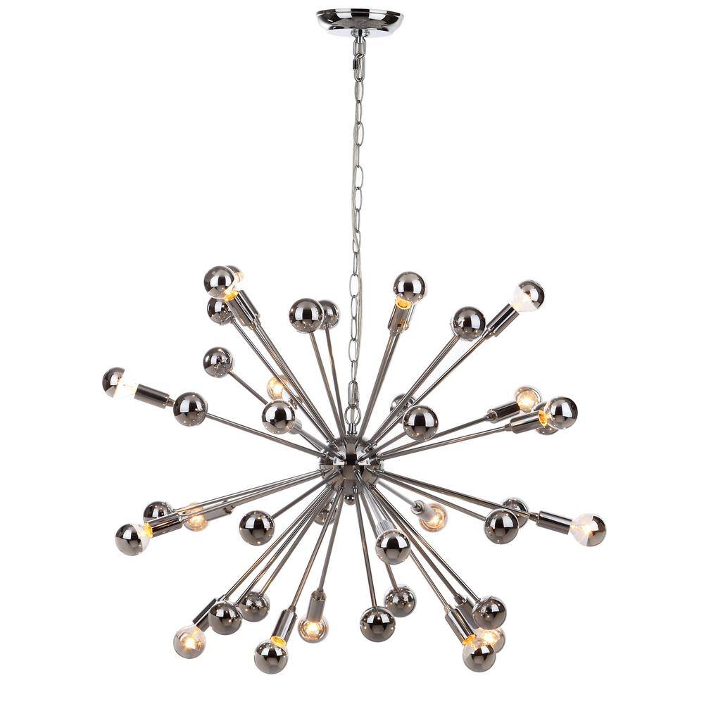Chrome 31" Globe Contemporary Sputnik Pendant Light