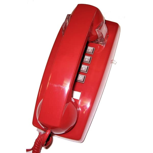 Cortelco Corded Telephone with Volume Control - Red