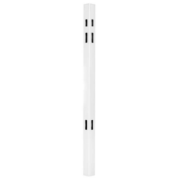 Veranda Pro Series 5 in. x 5 in. x 8 ft. White Vinyl Woodbridge Privacy Picket Top Routed Corner Fence Post