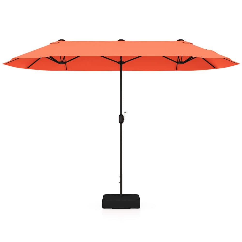 13 ft. Double-Sided Patio Umbrella with Crank and Weighted Base in Orange price history on PriceWatchPro